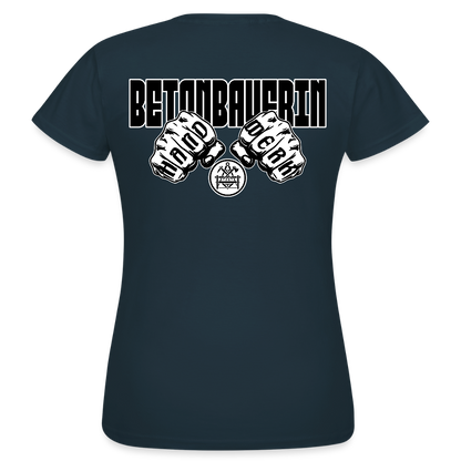 Frauen T-Shirt "Betonbauerin" (beidseitig bedruckt) - Navy
