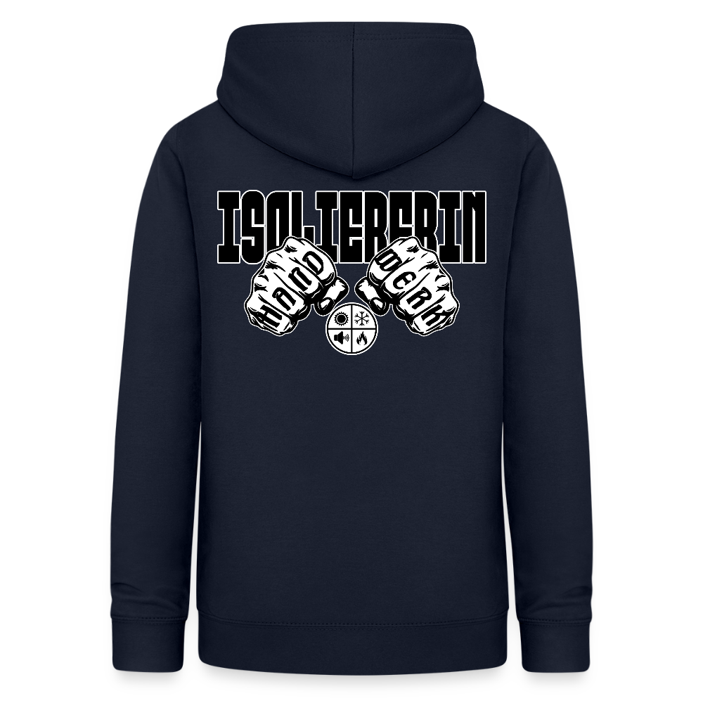 Frauen Hoodie "Isoliererin" (beidseitig beruckt) Navy Frauen Hoodie