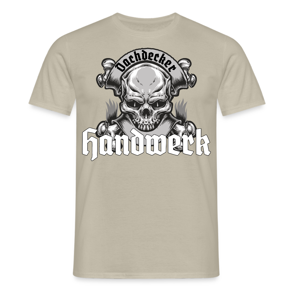 Unisex T-Shirt "Skull-Dachdecker" Sandbeige Männer T-Shirt
