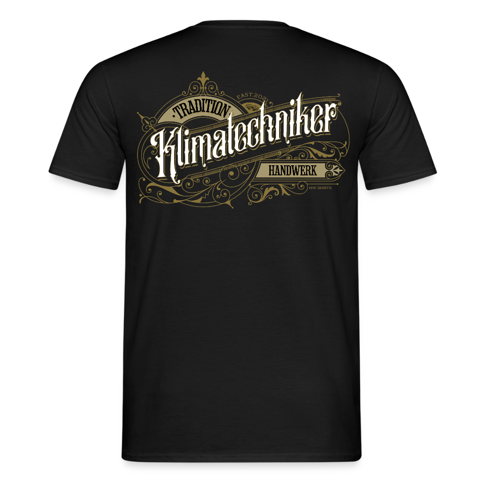 Unisex T-Shirt "Klimatechniker" Nostalgie Handwerk Schwarz Männer T-Shirt