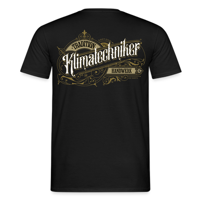 Unisex T-Shirt "Klimatechniker" Nostalgie Handwerk Schwarz Männer T-Shirt