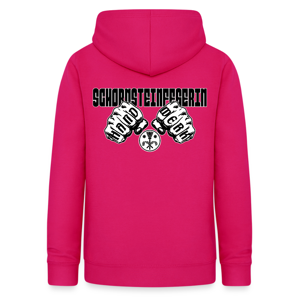 Frauen Hoodie "Schornsteinfegerin" (beidseitig beruckt) dunkles Pink Frauen Hoodie