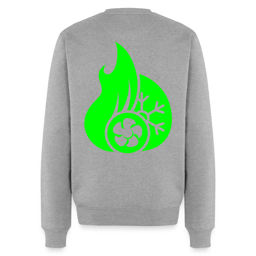 Unisex Premium Pullover "Klimatechniker" neongrün Grau meliert Männer Premium Pullover