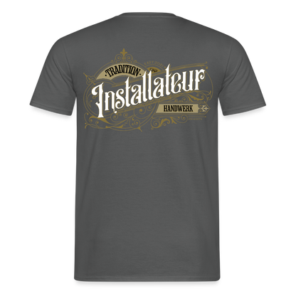 Unisex T-Shirt "Installateur" Nostalgie Handwerk Anthrazit Männer T-Shirt