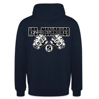 Unisex Hoodie "Mechaniker" (beidseitig bedruckt) Navy Unisex Hoodie