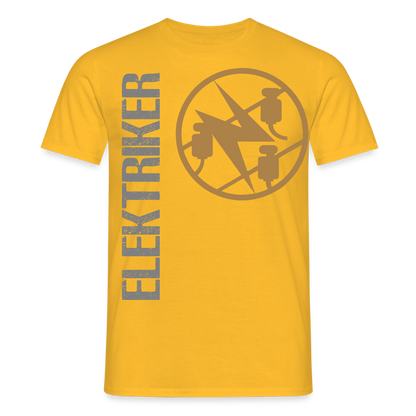 Unisex T-Shirt "Elektriker" Gelb Männer T-Shirt