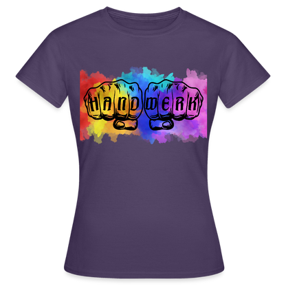 Frauen T-Shirt "Splash-Handwerk" Dunkellila Frauen T-Shirt