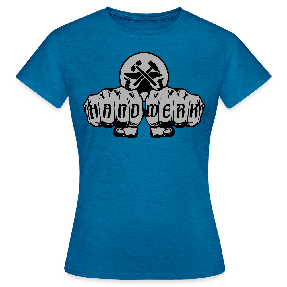 Frauen T-Shirt "Metallbauer" Antikblaues Saphir meliert Frauen T-Shirt