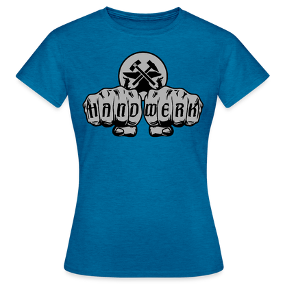 Frauen T-Shirt "Metallbauer" Antikblaues Saphir meliert Frauen T-Shirt