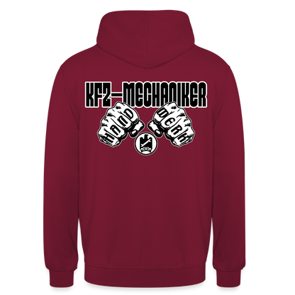Unisex Hoodie "Mechaniker" (beidseitig bedruckt) Bordeaux Unisex Hoodie