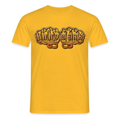 Unisex T-Shirt "Handwerk" Gelb Männer T-Shirt