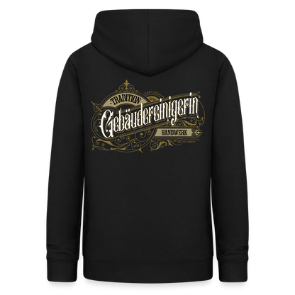 Frauen Hoodie "Gebäudereinigerin" Nostalgie Handwerk Schwarz Frauen Hoodie