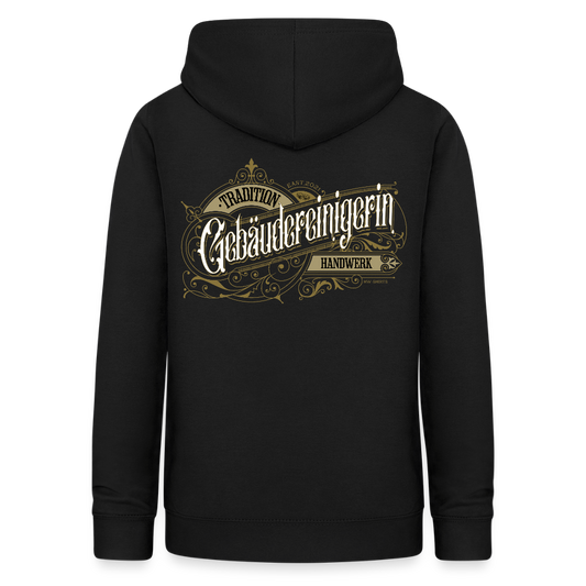 Frauen Hoodie "Gebäudereinigerin" Nostalgie Handwerk Schwarz Frauen Hoodie