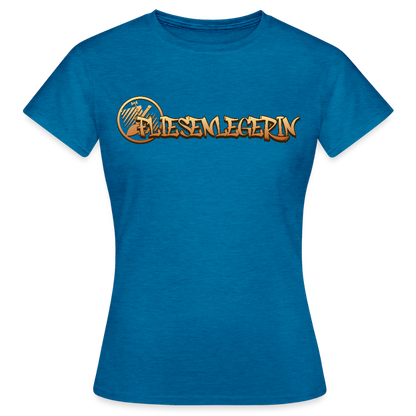 Frauen T-Shirt "Fliesenlegerin" Antikblaues Saphir meliert Frauen T-Shirt