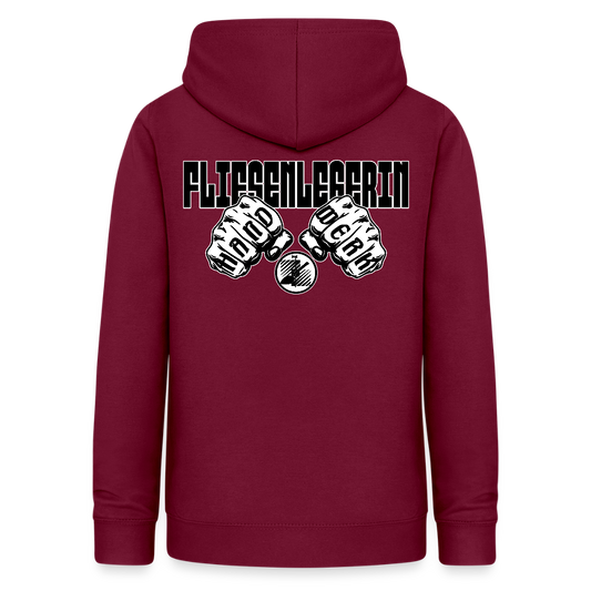 Frauen Hoodie "Fliesenlegerin" (beidseitig beruckt) Bordeaux Frauen Hoodie