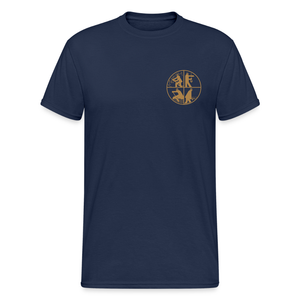 Unisex T-Shirt "Feuerwehr 5" beidseitig bedruckt - Navy