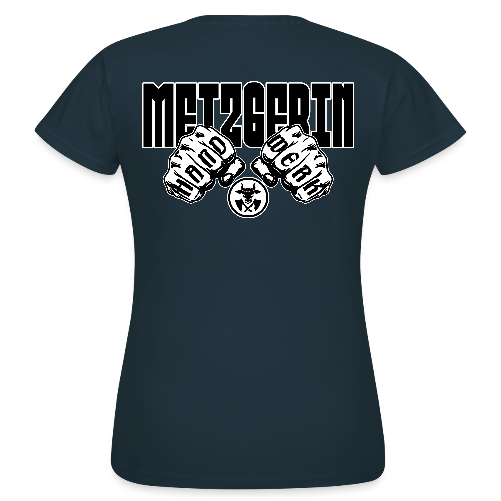 Frauen T-Shirt "Metzgerin" (beidseitig bedruckt) Navy Frauen T-Shirt