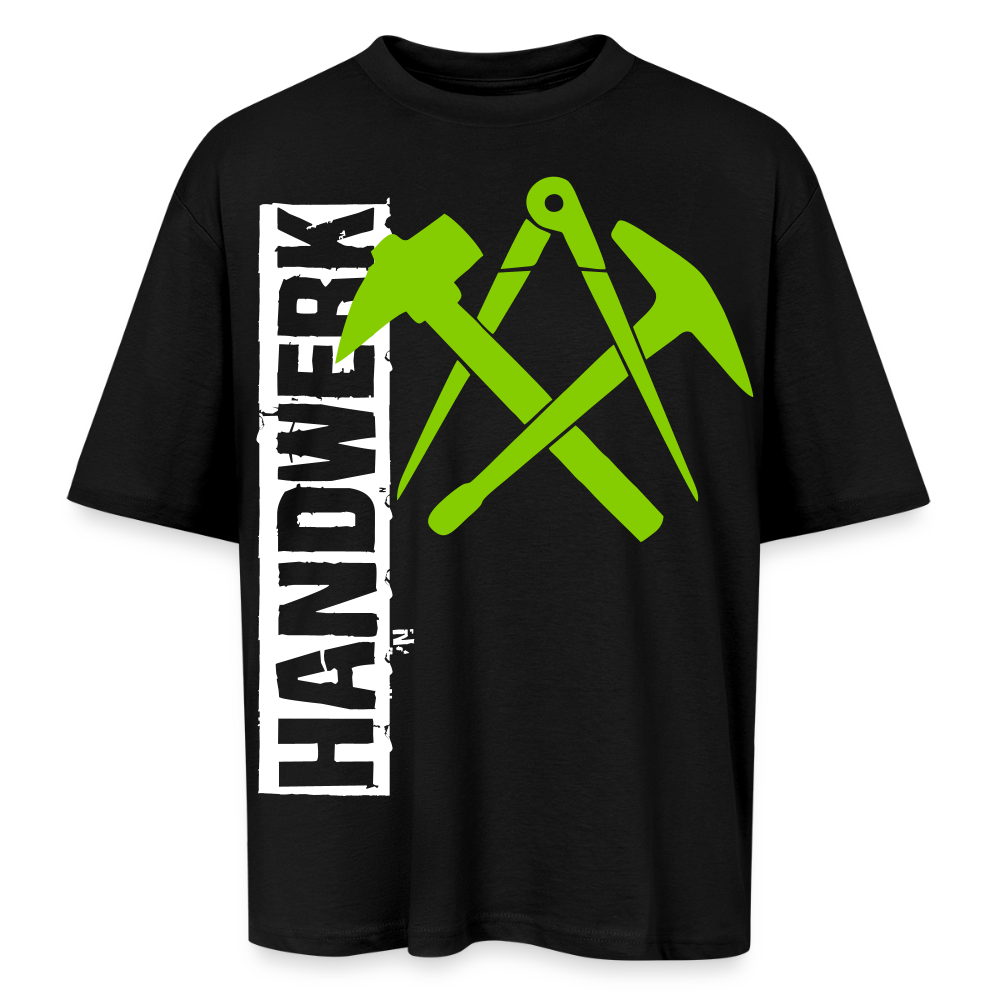 Oversized Unisex T-Shirt "Dachdecker" Schwarz Oversized Unisex T-Shirt