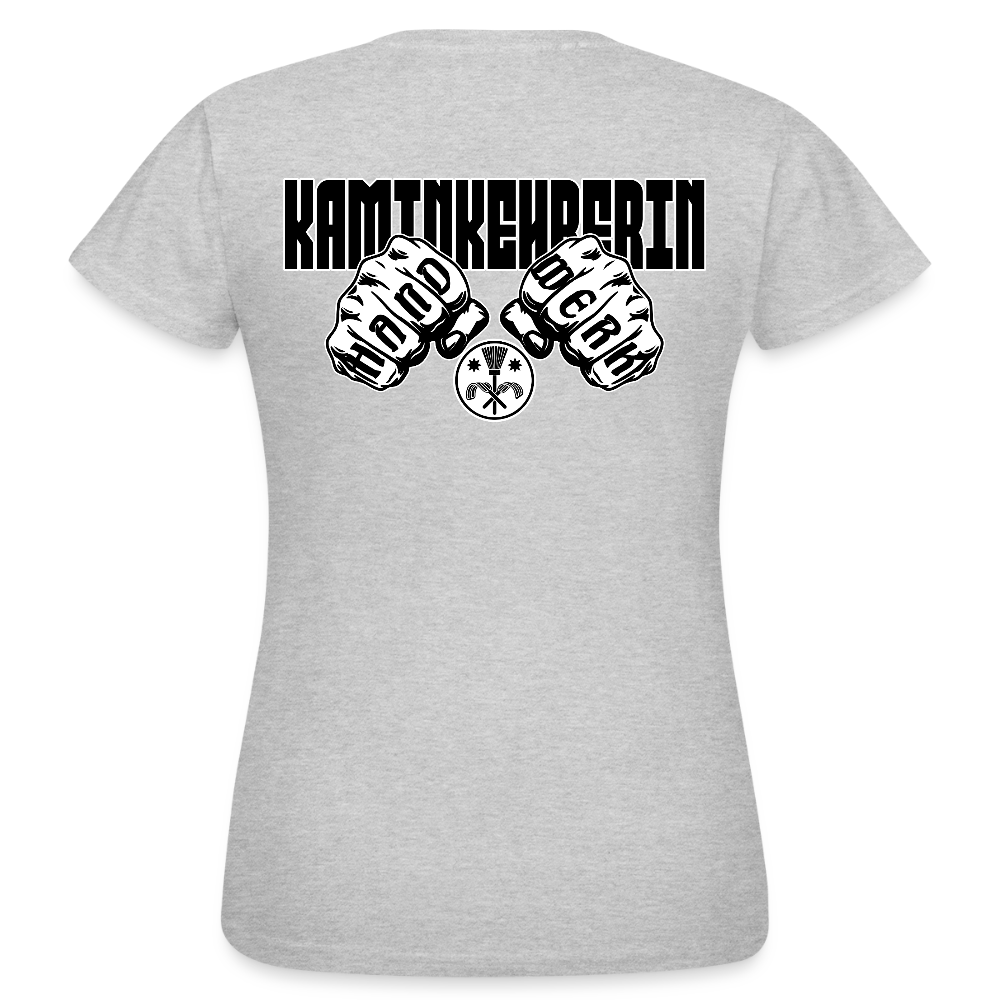 Frauen T-Shirt "Kaminkehrerin" (beidseitig bedruckt) Grau meliert Frauen T-Shirt