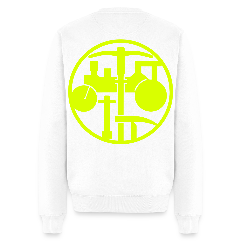 Unisex Premium Pullover "Strassenbauer" neongelb Weiß Männer Premium Pullover
