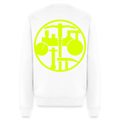 Unisex Premium Pullover "Strassenbauer" neongelb Weiß Männer Premium Pullover