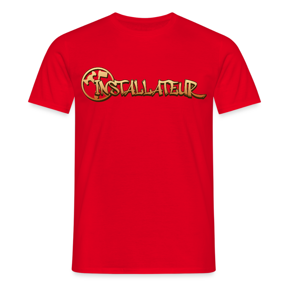 Unisex T-Shirt "Installateur" Rot Männer T-Shirt