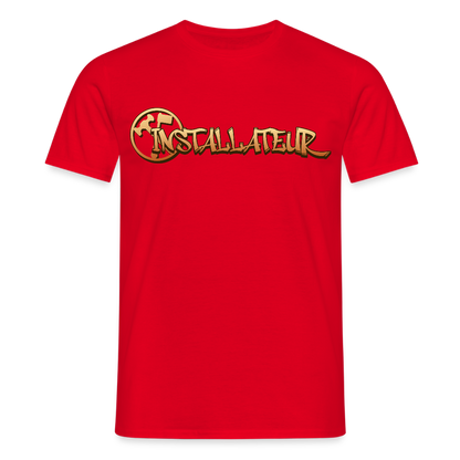 Unisex T-Shirt "Installateur" Rot Männer T-Shirt