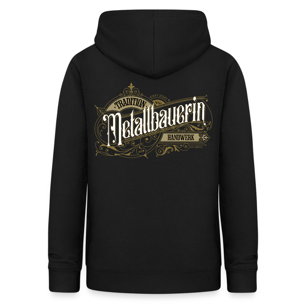 Frauen Hoodie "Metallbauerin" Nostalgie Handwerk Schwarz Frauen Hoodie
