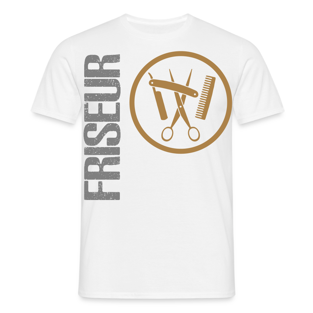 Unisex T-Shirt "Friseur" Weiß Männer T-Shirt