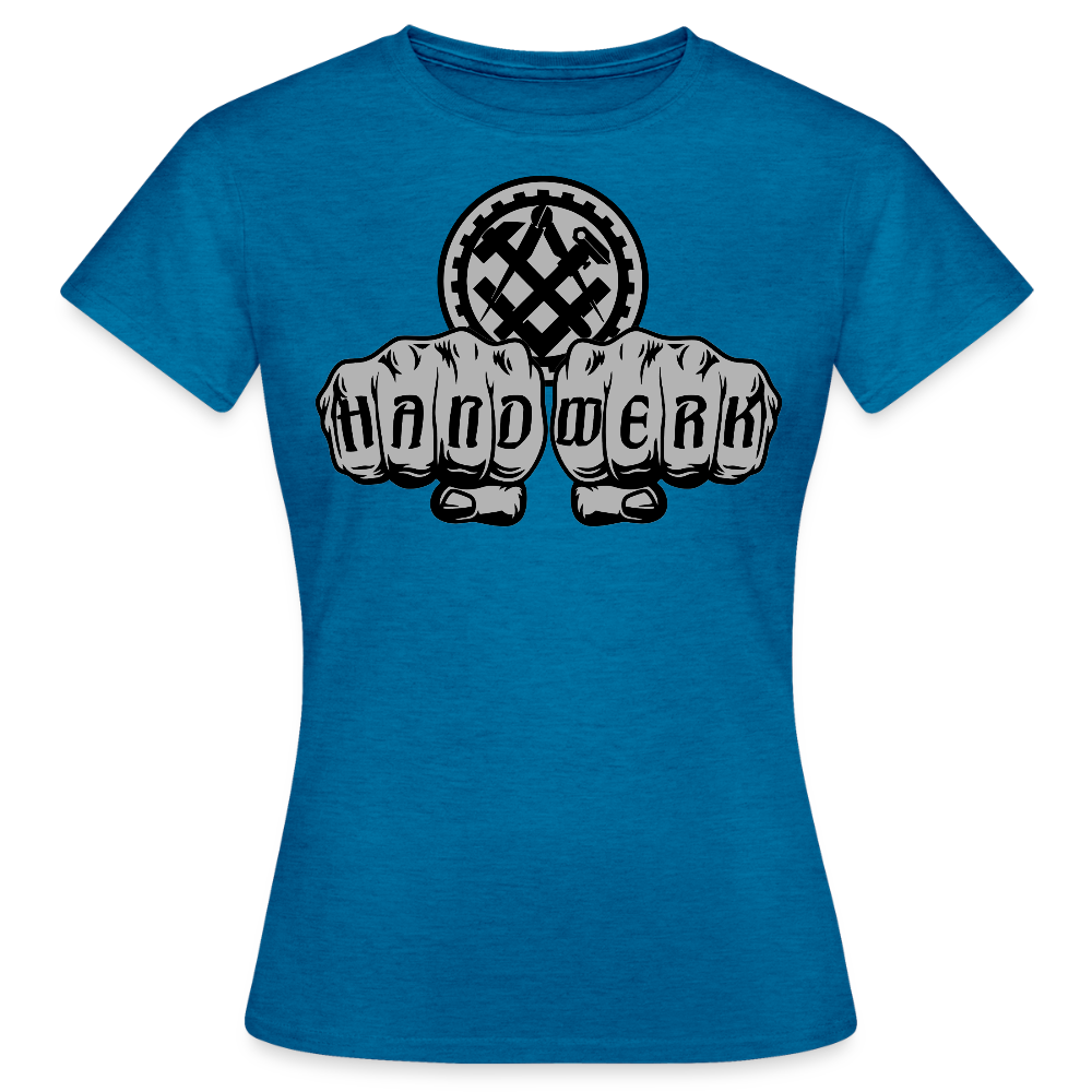Frauen T-Shirt "Mechaniker" Antikblaues Saphir meliert Frauen T-Shirt