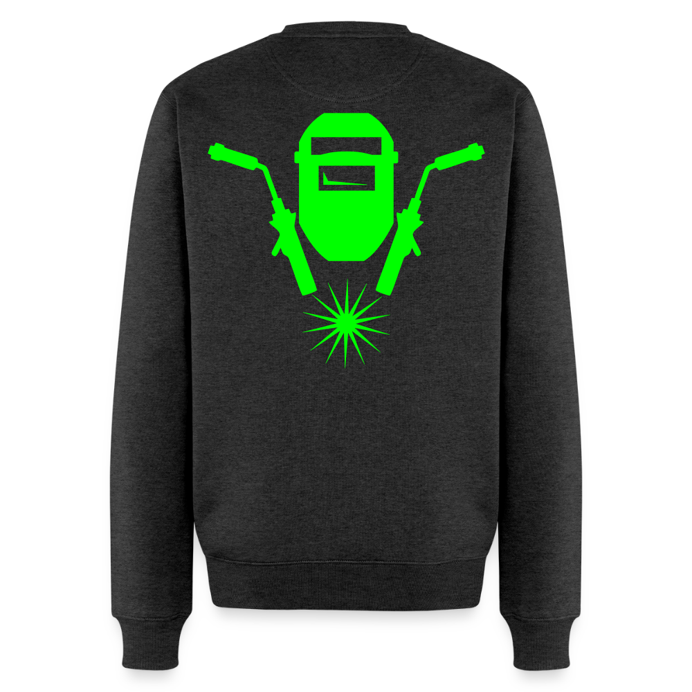 Unisex Premium Pullover "Schweisser" neongrün Anthrazit meliert Männer Premium Pullover
