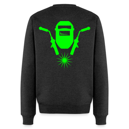 Unisex Premium Pullover "Schweisser" neongrün Anthrazit meliert Männer Premium Pullover
