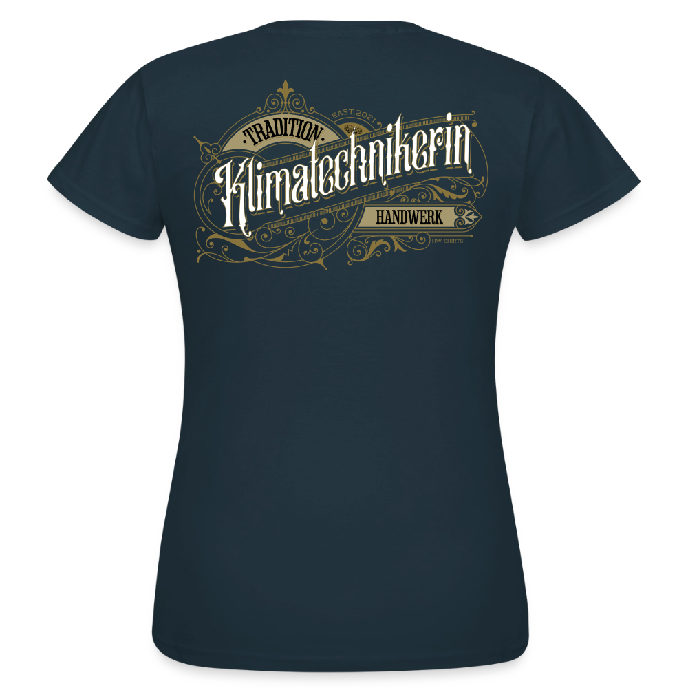 Niedliches Frauen T-Shirt "Klimatechnikerin" von Spreadconnect mit nostalgischem Design, weiches Baumwollmaterial, optimaler Tragekomfort.