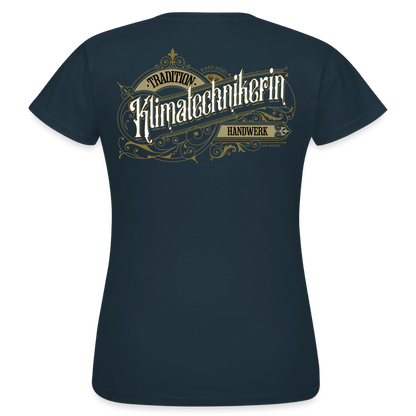 Niedliches Frauen T-Shirt "Klimatechnikerin" von Spreadconnect mit nostalgischem Design, weiches Baumwollmaterial, optimaler Tragekomfort.