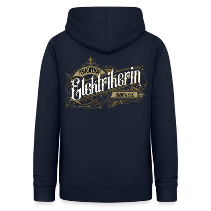 Frauen Hoodie "Elektrikerin" Nostalgie Handwerk Navy Frauen Hoodie