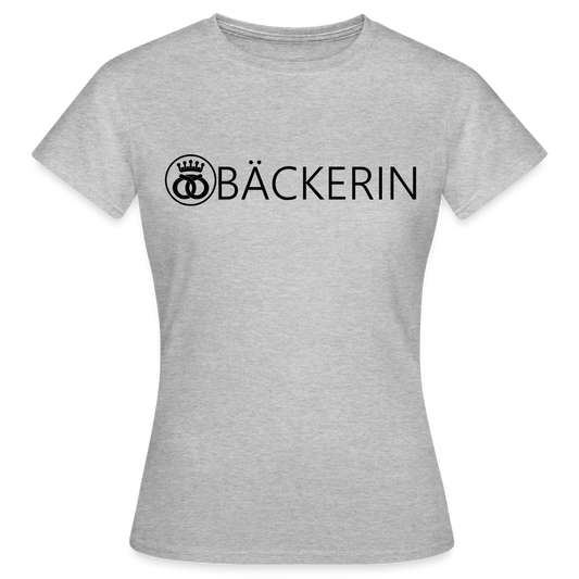 Frauen T-Shirt "Bäckerin" - Grau meliert