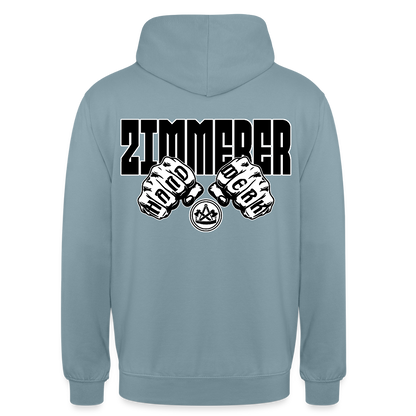 Unisex Hoodie "Zimmerer" (beidseitig bedruckt) Nebelblau Unisex Hoodie