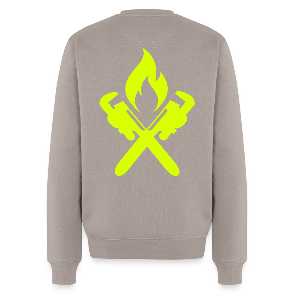 Unisex Premium Pullover "Heizungsbauer" neongelb Taupe Männer Premium Pullover
