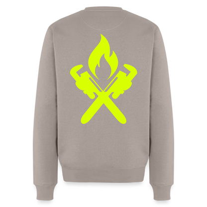 Unisex Premium Pullover "Heizungsbauer" neongelb Taupe Männer Premium Pullover