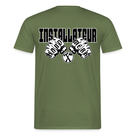 Unisex T-Shirt "Installateur" - Militärgrün