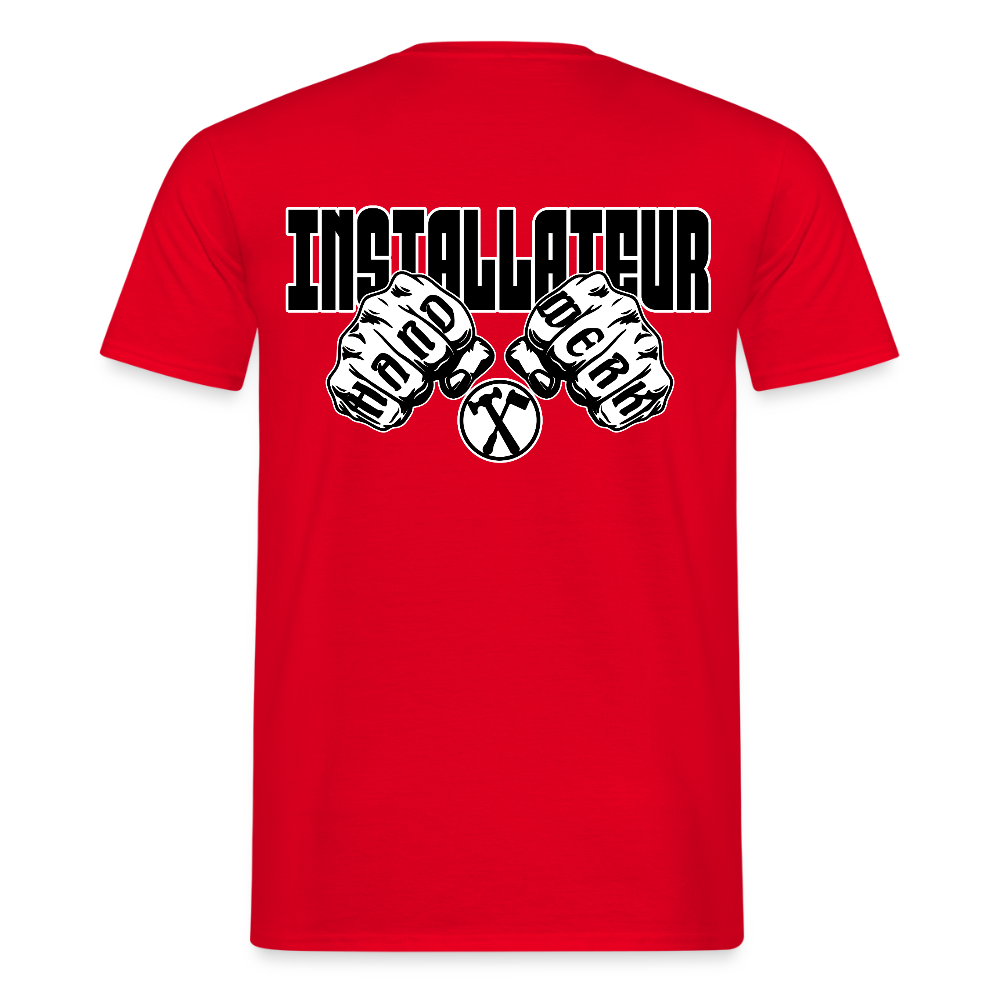 Unisex T-Shirt "Installateur" Rot Männer T-Shirt