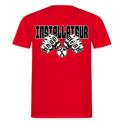 Unisex T-Shirt "Installateur" Rot Männer T-Shirt