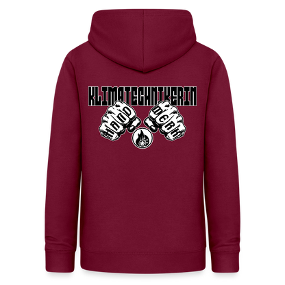 Frauen Hoodie "Klimatechnikerin" (beidseitig beruckt) Bordeaux Frauen Hoodie