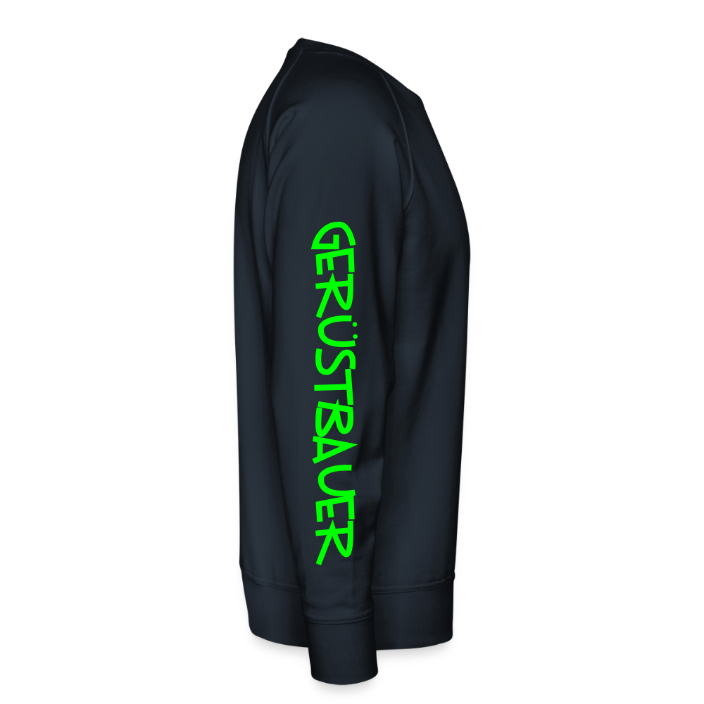 Unisex Premium Pullover "Gerüstbauer" neongrün - Navy