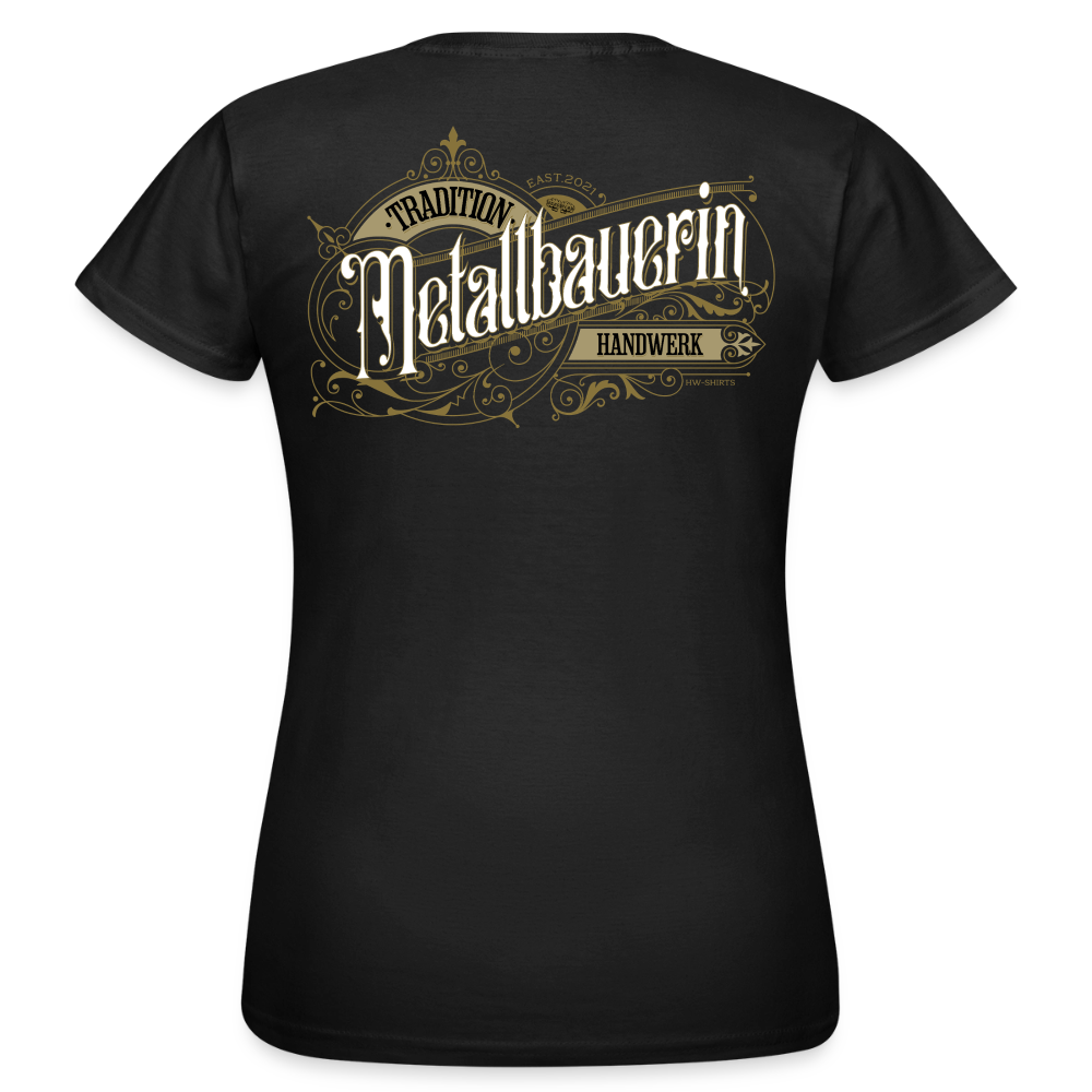 Frauen T-Shirt "Metallbauerin" von Spreadconnect mit nostalgischem Druck, bequemes Baumwoll-Shirt, frontale Ansicht