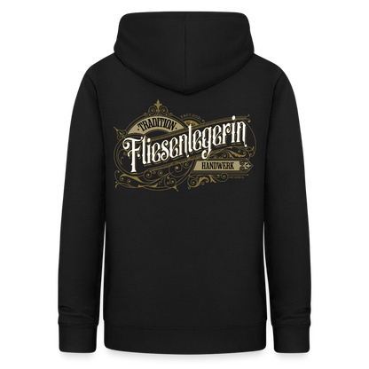 Frauen Hoodie "Fliesenlegerin" Nostalgie Handwerk Schwarz Frauen Hoodie