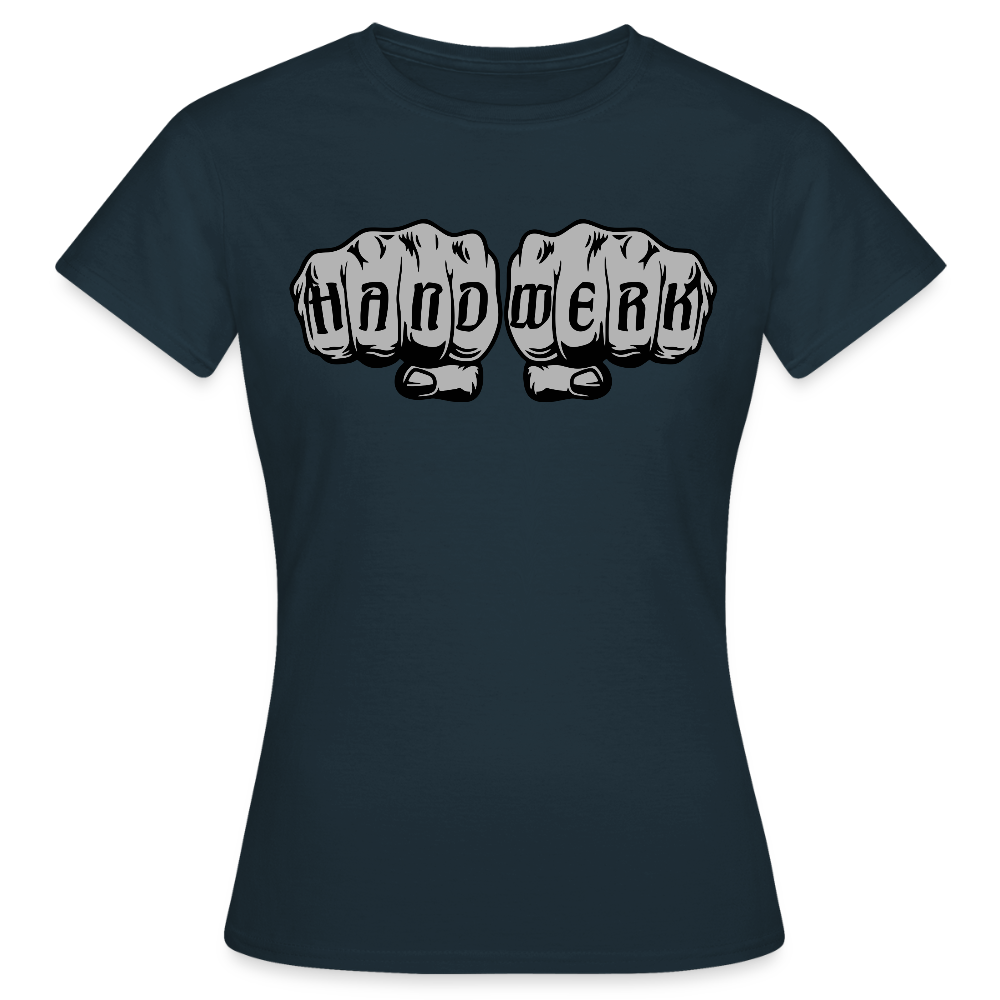 Frauen T-Shirt "Power-Handwerk" Navy Frauen T-Shirt