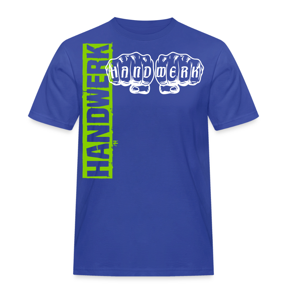 Unisex Workwear T-Shirt "Handwerk" Royalblau Männer Workwear T-Shirt