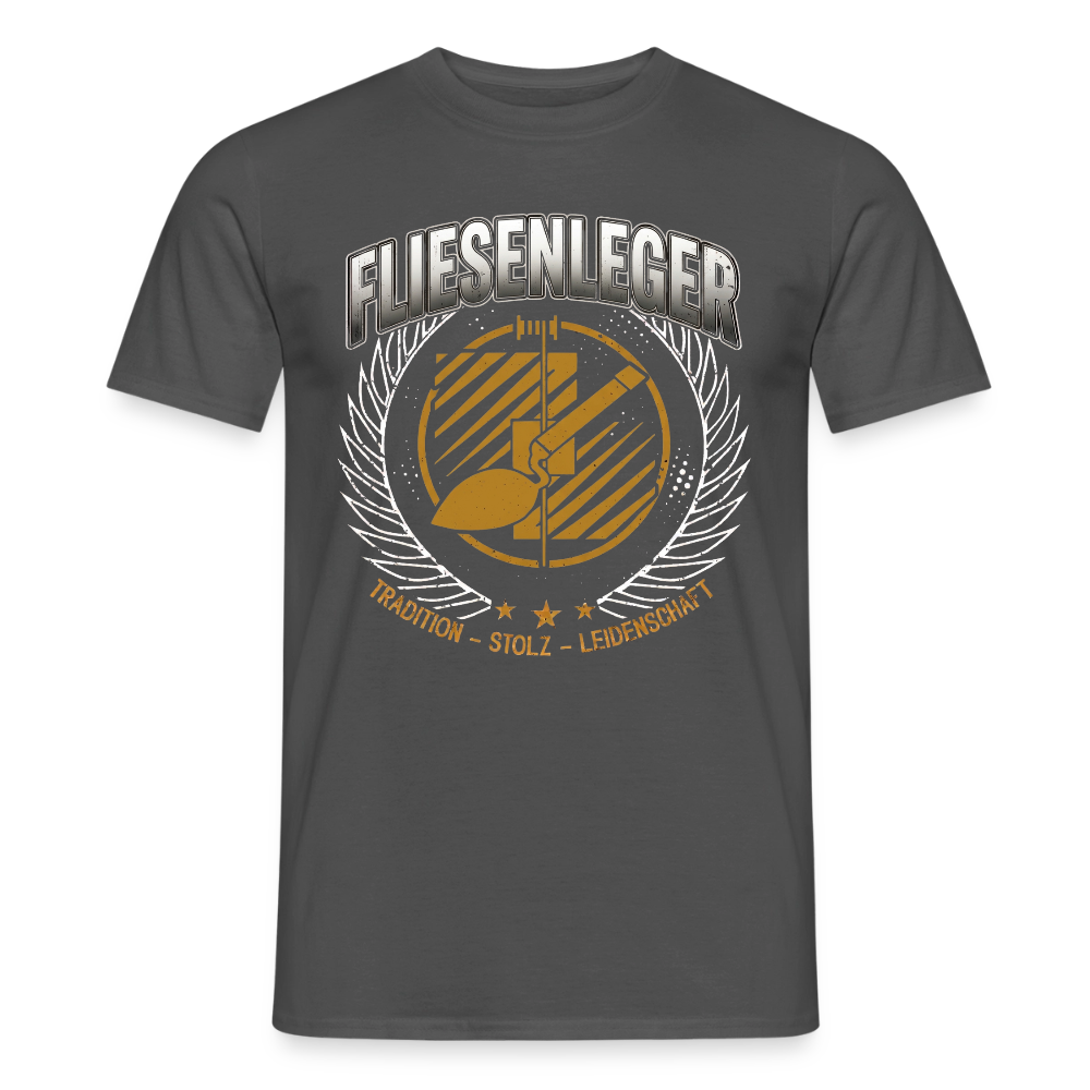Unisex T-Shirt von Spreadconnect mit traditionellem Design, geeignet für Fliesenleger, zeigt ein stilvolles Männer T-Shirt in Bild.