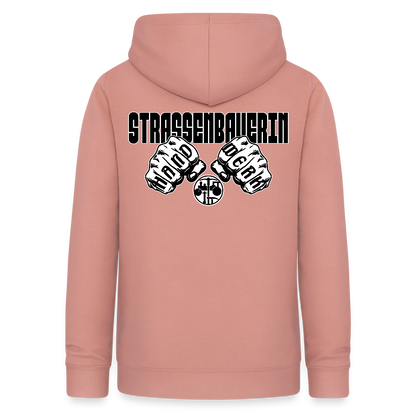 Frauen Hoodie "Strassenbauerin" (beidseitig beruckt) Altrosa Frauen Hoodie